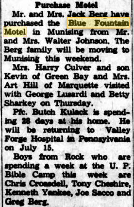 Blue Fountain Motel - June 1968 Article The Bergs Buy From The Johnsons (newer photo)